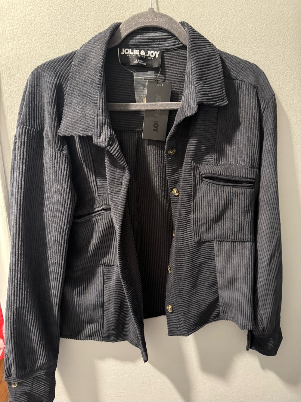 Brookstone Jolie & Joy Ribbed Jacket in Charcoal